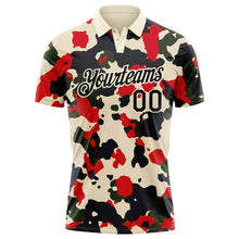 Load image into Gallery viewer, Custom Camo Black-Cream Performance Salute To Service Golf Polo Shirt