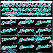 Load image into Gallery viewer, Custom Black Teal-White 3D Pattern Design Hawaii Palm Trees Performance Golf Polo Shirt