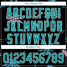 Load image into Gallery viewer, Custom Black Teal-White 3D Pattern Design Hawaii Palm Trees Performance Golf Polo Shirt