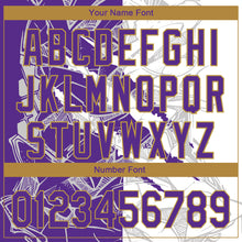 Load image into Gallery viewer, Custom Graffiti Pattern Purple-Old Gold 3D Scratch Performance Golf Polo Shirt