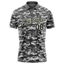 Load image into Gallery viewer, Custom Camo Black-Cream Performance Salute To Service Golf Polo Shirt