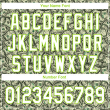 Load image into Gallery viewer, Custom Green White-Neon Green 3D Pattern Design Dollar Performance Golf Polo Shirt