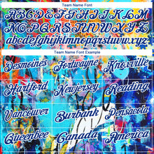 Load image into Gallery viewer, Custom Graffiti Pattern Royal-White 3D Performance Golf Polo Shirt