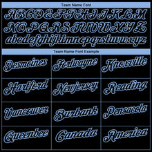 Load image into Gallery viewer, Custom Graffiti Pattern Black-Light Blue 3D Performance Golf Polo Shirt