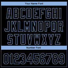 Load image into Gallery viewer, Custom Graffiti Pattern Black-Light Blue 3D Performance Golf Polo Shirt