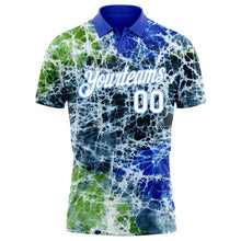 Load image into Gallery viewer, Custom Tie Dye White-Light Blue 3D Performance Golf Polo Shirt