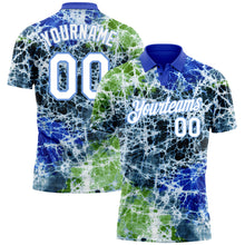 Load image into Gallery viewer, Custom Tie Dye White-Light Blue 3D Performance Golf Polo Shirt