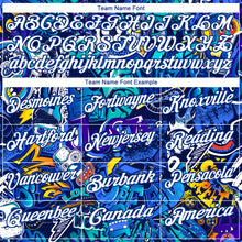 Load image into Gallery viewer, Custom Graffiti Pattern White-Royal 3D Performance Golf Polo Shirt