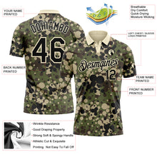 Load image into Gallery viewer, Custom Camo Black-Cream Performance Salute To Service Golf Polo Shirt