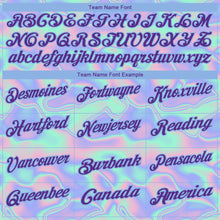 Load image into Gallery viewer, Custom Light Blue Purple 3D Pattern Design Abstract Trendy Holographic Vaporwave Style Performance Golf Polo Shirt