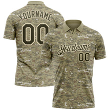Load image into Gallery viewer, Custom Camo Olive-Cream Performance Salute To Service Golf Polo Shirt