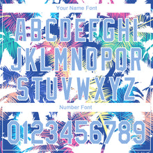 Load image into Gallery viewer, Custom White Light Blue 3D Pattern Design Hawaii Palm Trees Performance Golf Polo Shirt