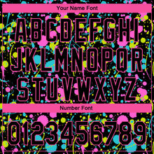 Load image into Gallery viewer, Custom Graffiti Pattern Black-Pink 3D Neon Splatter Performance Golf Polo Shirt