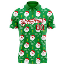 Load image into Gallery viewer, Custom Grass Green Red-White 3D Christmas Performance Golf Polo Shirt