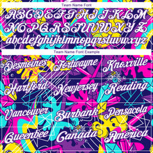 Load image into Gallery viewer, Custom Graffiti Pattern White-Purple 3D Performance Golf Polo Shirt