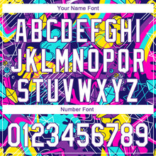 Load image into Gallery viewer, Custom Graffiti Pattern White-Purple 3D Performance Golf Polo Shirt