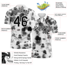 Load image into Gallery viewer, Custom Tie Dye Black-White 3D Performance Golf Polo Shirt