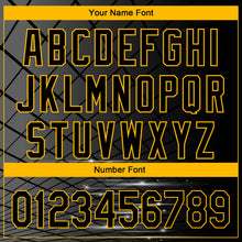 Load image into Gallery viewer, Custom Black Yellow 3D Pattern Design Billiards Performance Polo Shirt