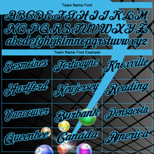 Load image into Gallery viewer, Custom Black Sky Blue 3D Pattern Design Billiards Performance Polo Shirt