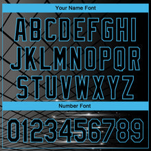 Load image into Gallery viewer, Custom Black Sky Blue 3D Pattern Design Billiards Performance Polo Shirt