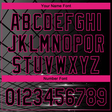 Load image into Gallery viewer, Custom Black Hot Pink 3D Pattern Design Billiards Performance Polo Shirt