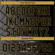 Load image into Gallery viewer, Custom Black Old Gold 3D Pattern Design Billiards Performance Polo Shirt