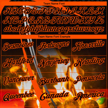 Load image into Gallery viewer, Custom Black Orange 3D Pattern Design Flame Billiards Performance Polo Shirt