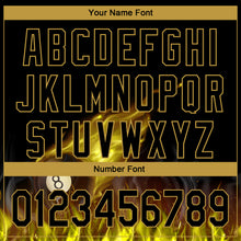 Load image into Gallery viewer, Custom Black Old Gold 3D Pattern Design Flame Billiards 8 Ball Performance Polo Shirt