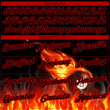 Load image into Gallery viewer, Custom Black Red 3D Pattern Design Flame Billiards 8 Ball Performance Polo Shirt