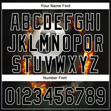 Load image into Gallery viewer, Custom Black White 3D Pattern Design Flame Billiards 8 Ball Performance Polo Shirt