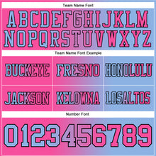 Load image into Gallery viewer, Custom Light Blue Pink-Black Mesh Authentic Gradient Fashion Football Jersey