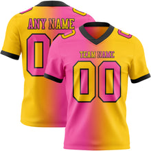Load image into Gallery viewer, Custom Yellow Pink-Black Mesh Authentic Gradient Fashion Football Jersey
