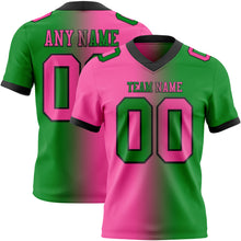 Load image into Gallery viewer, Custom Grass Green Pink-Black Mesh Authentic Gradient Fashion Football Jersey