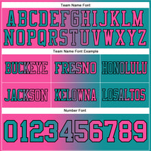 Load image into Gallery viewer, Custom Teal Pink-Black Mesh Authentic Gradient Fashion Football Jersey