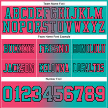 Load image into Gallery viewer, Custom Aqua Neon Pink-Black Mesh Authentic Gradient Fashion Football Jersey