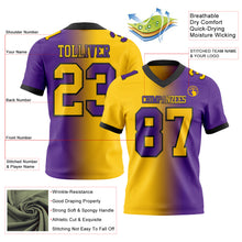 Load image into Gallery viewer, Custom Purple Yellow-Black Mesh Authentic Gradient Fashion Football Jersey