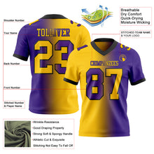 Load image into Gallery viewer, Custom Purple Yellow-Black Mesh Authentic Gradient Fashion Football Jersey