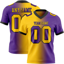 Load image into Gallery viewer, Custom Purple Yellow-Black Mesh Authentic Gradient Fashion Football Jersey