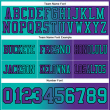 Load image into Gallery viewer, Custom Purple Aqua-Black Mesh Authentic Gradient Fashion Football Jersey