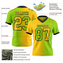 Load image into Gallery viewer, Custom Neon Green Yellow-Black Mesh Authentic Gradient Fashion Football Jersey