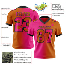 Load image into Gallery viewer, Custom Texas Orange Hot Pink-Black Mesh Authentic Gradient Fashion Football Jersey