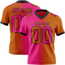 Load image into Gallery viewer, Custom Texas Orange Hot Pink-Black Mesh Authentic Gradient Fashion Football Jersey