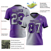 Load image into Gallery viewer, Custom Purple Gray-Black Mesh Authentic Gradient Fashion Football Jersey