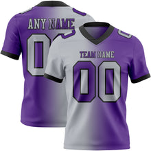 Load image into Gallery viewer, Custom Purple Gray-Black Mesh Authentic Gradient Fashion Football Jersey