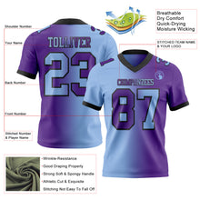 Load image into Gallery viewer, Custom Purple Light Blue-Black Mesh Authentic Gradient Fashion Football Jersey