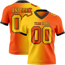 Load image into Gallery viewer, Custom Orange Yellow-Black Mesh Authentic Gradient Fashion Football Jersey