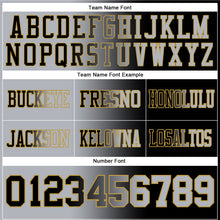 Load image into Gallery viewer, Custom Black Gray-Old Gold Mesh Authentic Gradient Fashion Football Jersey