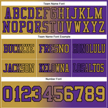 Load image into Gallery viewer, Custom Purple Old Gold-Black Mesh Authentic Gradient Fashion Football Jersey