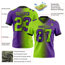 Load image into Gallery viewer, Custom Purple Neon Green-Black Mesh Authentic Gradient Fashion Football Jersey