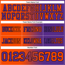 Load image into Gallery viewer, Custom Purple Orange-Black Mesh Authentic Gradient Fashion Football Jersey